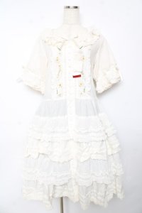 PINK HOUSE / ポルカドットチュール使いワンピース F 白 Y-25-10-15-023-LO-OP-SZ-ZY
