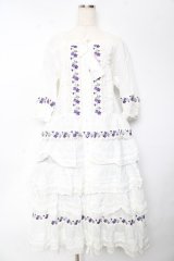 PINK HOUSE / バイオレットレース使いワンピース F 白 Y-25-10-15-024-LO-OP-SZ-ZY