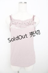 axes femme / チュール×レース重ねキャミ M 淡ピンク Y-25-10-16-045-AX-TO-SZ-ZT203