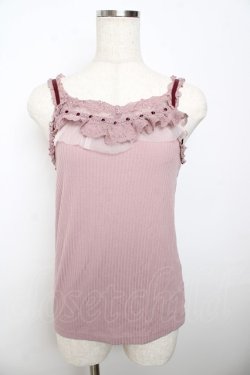 画像1: axes femme / チュール×レース重ねキャミ M 淡ピンク Y-25-10-16-045-AX-TO-SZ-ZY