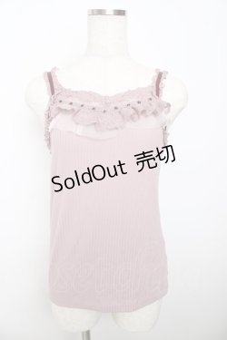 画像1: axes femme / チュール×レース重ねキャミ M 淡ピンク Y-25-10-16-045-AX-TO-SZ-ZT203