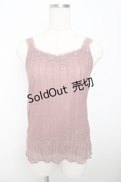 画像1: axes femme / 総レースキャミタンク M 濃ピンク Y-25-10-16-046-AX-TO-SZ-ZY