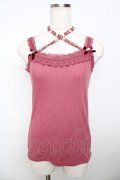 axes femme / バラクロスストラップキャミ M 濃ピンク Y-25-10-16-047-AX-TO-SZ-ZY