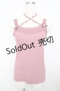 axes femme / バラクロスストラップキャミ M 濃ピンク Y-25-10-16-047-AX-TO-SZ-ZT201