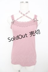 axes femme / バラクロスストラップキャミ M 濃ピンク Y-25-10-16-047-AX-TO-SZ-ZT201