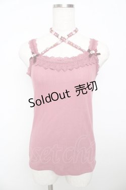 画像1: axes femme / バラクロスストラップキャミ M 濃ピンク Y-25-10-16-047-AX-TO-SZ-ZT201