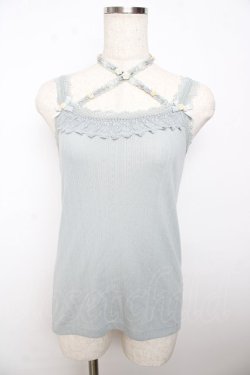 画像1: axes femme / バラクロスストラップキャミ M サックス Y-25-10-16-048-AX-TO-SZ-ZY