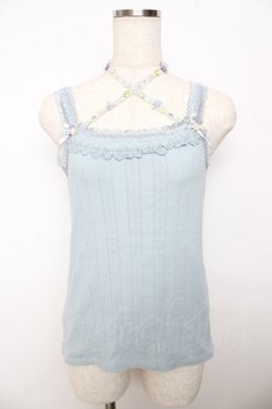 画像1: axes femme / ホルター付きガーデンキャミ M サックス Y-25-10-16-049-AX-TO-SZ-ZY