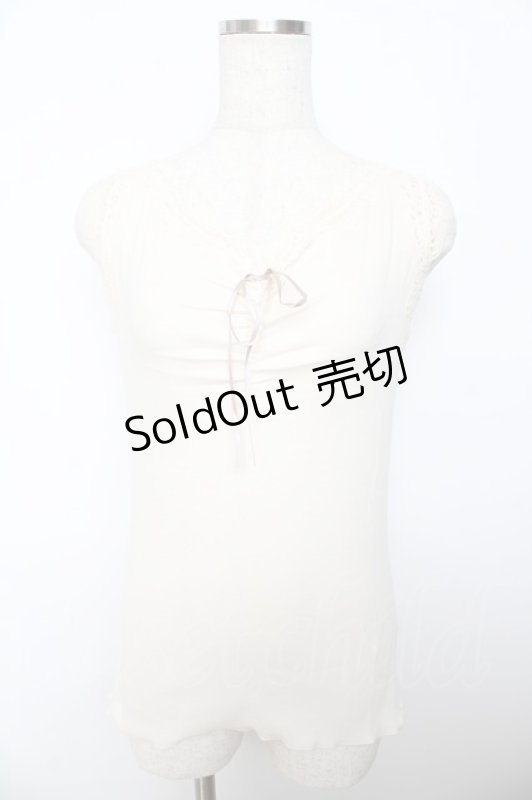 画像1: 【SALE】axes femme / ギャザーコットンタンク F 生成り Y-25-10-16-050-AX-TO-SZ-ZT201 (1)