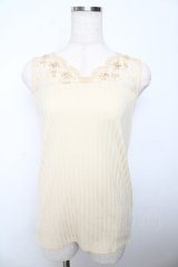 axes femme / 繊細レースタンク M イエロー Y-25-10-16-051-AX-TO-SZ-ZT201