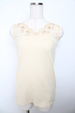 画像1: axes femme / 繊細レースタンク M イエロー Y-25-10-16-051-AX-TO-SZ-ZY
