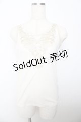 axes femme / ラメ刺繍タンクトップ M 生成り Y-25-10-16-052-AX-TO-SZ-ZT201