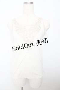 axes femme / ラメ刺繍タンクトップ M 生成り Y-25-10-16-052-AX-TO-SZ-ZT201