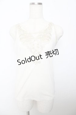 画像1: axes femme / ラメ刺繍タンクトップ M 生成り Y-25-10-16-052-AX-TO-SZ-ZT201