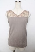 axes femme / レース使いビジュータンク M モカ Y-25-10-16-054-AX-TO-SZ-ZY