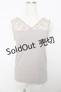 【SALE】axes femme / レース使いビジュータンク M モカ Y-25-10-16-054-AX-TO-SZ-ZT190