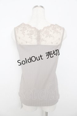 画像2: 【SALE】axes femme / レース使いビジュータンク M モカ Y-25-10-16-054-AX-TO-SZ-ZT190