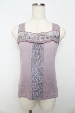 画像1: axes femme / フロントレースビジュータンク M ラベンダー Y-25-10-16-056-AX-TO-SZ-ZY