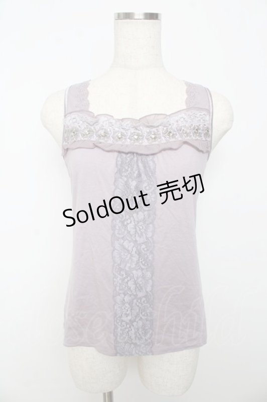 画像1: 【SALE】axes femme / フロントレースビジュータンク M ラベンダー Y-25-10-16-056-AX-TO-SZ-ZT190 (1)