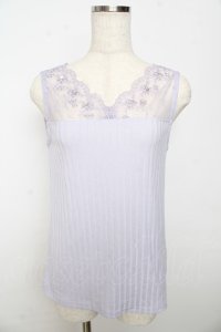 axes femme / 繊細レースタンク M ラベンダー Y-25-10-16-057-AX-TO-SZ-ZT201