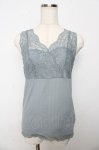 画像1: 【SALE】axes femme / レース使いVネックタンク M サックス Y-25-10-16-058-AX-TO-SZ-ZT190 (1)