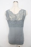 画像2: 【SALE】axes femme / レース使いVネックタンク M サックス Y-25-10-16-058-AX-TO-SZ-ZT190 (2)