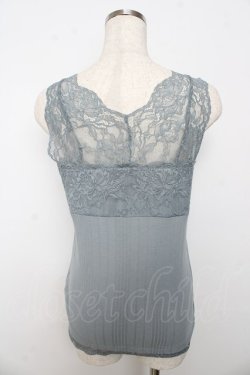画像2: axes femme / レース使いVネックタンク M サックス Y-25-10-16-058-AX-TO-SZ-ZY