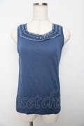 axes femme / ビジュー使いタンクトップ M 紺 Y-25-10-16-059-AX-TO-SZ-ZY