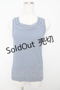 axes femme / ビジュー使いタンクトップ M 紺 Y-25-10-16-059-AX-TO-SZ-ZT190