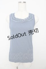 axes femme / ビジュー使いタンクトップ M 紺 Y-25-10-16-059-AX-TO-SZ-ZT190