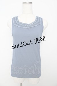 axes femme / ビジュー使いタンクトップ M 紺 Y-25-10-16-059-AX-TO-SZ-ZT190