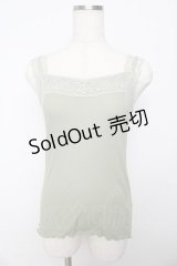 axes femme / レース使いリブタンク M グリーン Y-25-10-16-061-AX-TO-SZ-ZT139
