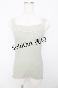 axes femme / レース使いリブタンク M グリーン Y-25-10-16-061-AX-TO-SZ-ZT139