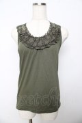 axes femme / バックモチーフレースタンク M カーキ Y-25-10-16-064-AX-TO-SZ-ZY