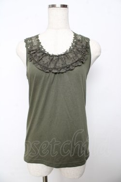画像1: axes femme / バックモチーフレースタンク M カーキ Y-25-10-16-064-AX-TO-SZ-ZY
