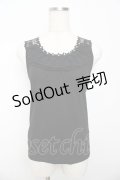 axes femme / バックモチーフレースタンク M 黒 Y-25-10-16-065-AX-TO-SZ-ZT153