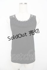 axes femme / バックモチーフレースタンク M 黒 Y-25-10-16-065-AX-TO-SZ-ZT153