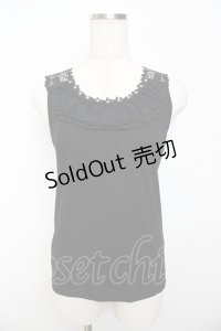 axes femme / バックモチーフレースタンク M 黒 Y-25-10-16-065-AX-TO-SZ-ZT153