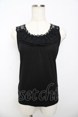 画像1: axes femme / バックモチーフレースタンク M 黒 Y-25-10-16-065-AX-TO-SZ-ZY