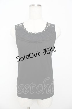 画像1: axes femme / バックモチーフレースタンク M 黒 Y-25-10-16-065-AX-TO-SZ-ZT153