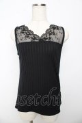 axes femme / 繊細レースタンク M 黒 Y-25-10-16-066-AX-TO-SZ-ZY