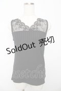 axes femme / 繊細レースタンク M 黒 Y-25-10-16-066-AX-TO-SZ-ZY