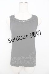 axes femme / ビジュー使いタンクトップ M 黒 Y-25-10-16-067-AX-TO-SZ-ZT153