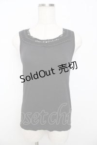 axes femme / ビジュー使いタンクトップ M 黒 Y-25-10-16-067-AX-TO-SZ-ZT153