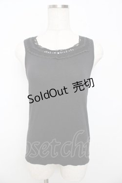 画像1: axes femme / ビジュー使いタンクトップ M 黒 Y-25-10-16-067-AX-TO-SZ-ZT153