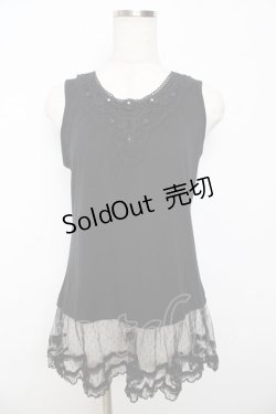 画像1: axes femme / 裾ドットチュールタンク M 黒 Y-25-10-16-068-AX-TO-SZ-ZT153