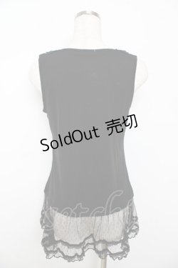 画像2: axes femme / 裾ドットチュールタンク M 黒 Y-25-10-16-068-AX-TO-SZ-ZT153