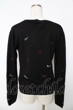 画像2: axes femme / 刺繍カーディガン M 黒 Y-25-10-16-072-AX-TO-SZ-ZY