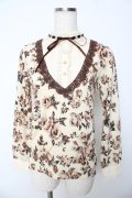 axes femme / 総花柄ブロッキングプルオーバー M ベージュ Y-25-10-16-074-AX-TO-SZ-ZY