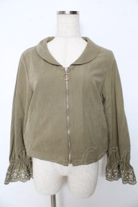 axes femme / 袖刺繍ZIPジャケット M カーキ Y-25-10-16-079-AX-JA-SZ-ZI